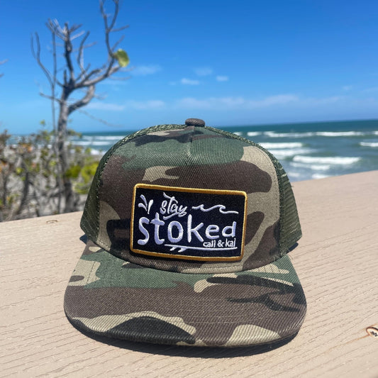 Stay Stoked Camo Trucker Hat image 1