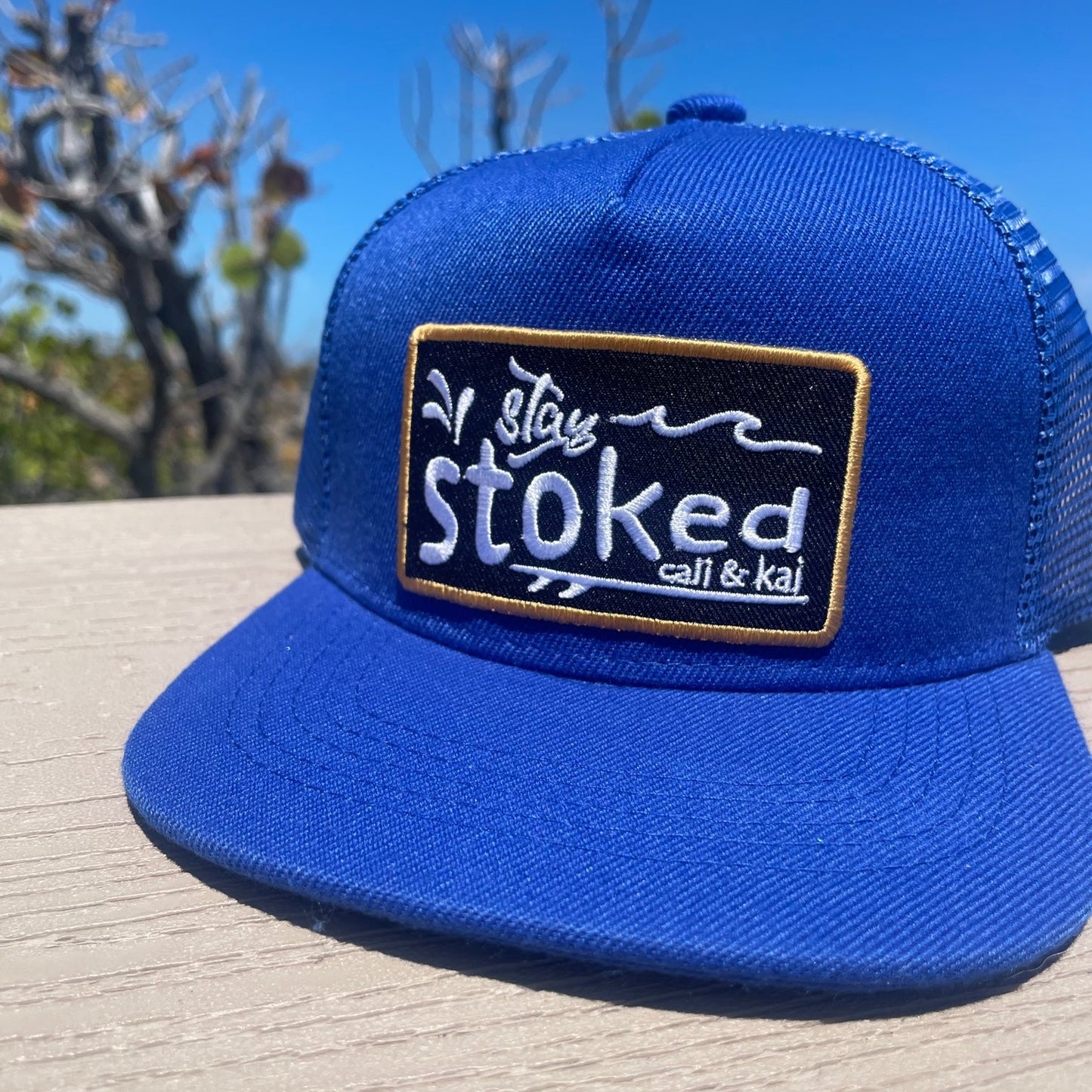 Stay Stoked Royal Blue Trucker Hat image 2