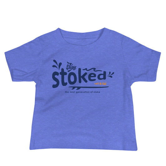 Stay Stoked Baby Tee - Navy image 1
