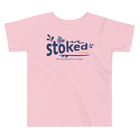 Stay Stoked Toddler Tee - Navy image 1