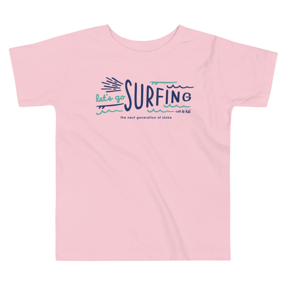 Let's Go Surfing Toddler Tee - Navy image 1
