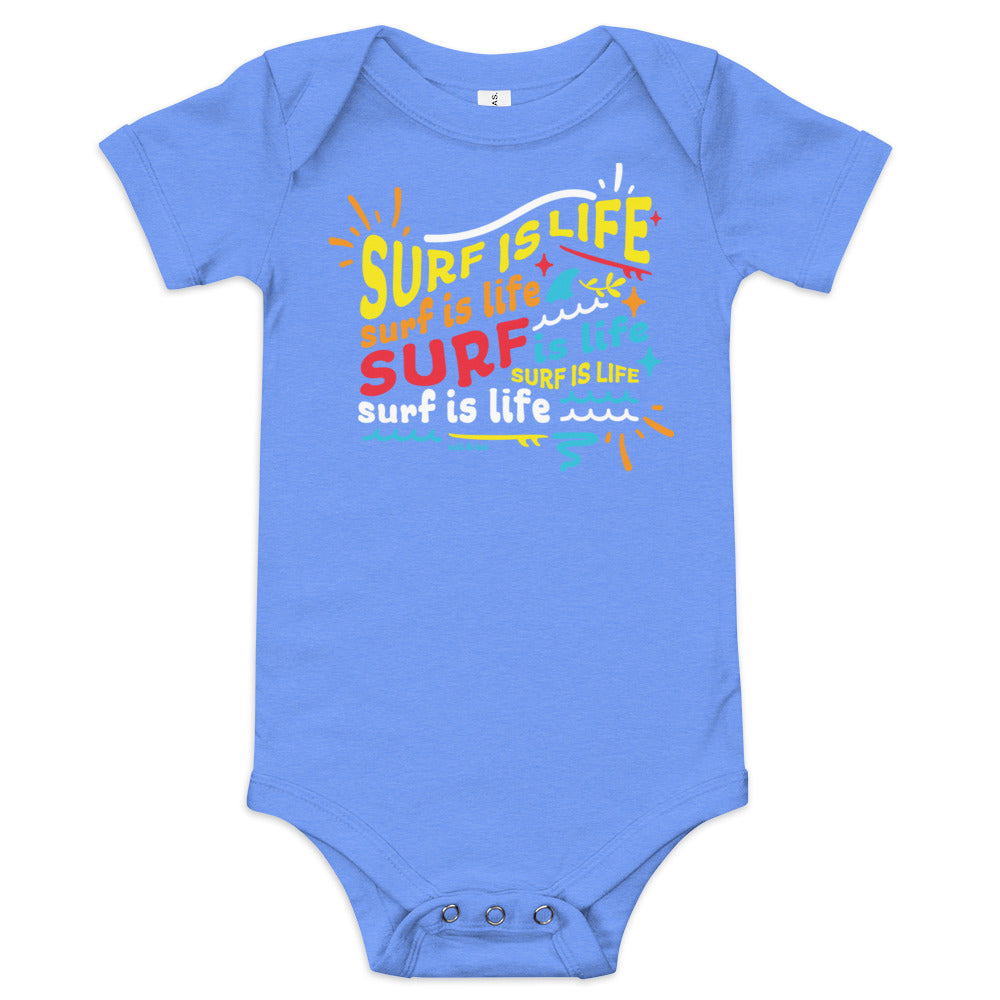 Surf Is Life Collage - Bodysuit - turquoise image 1