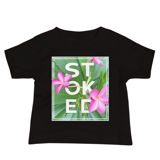Stoked Pink Plumeria Baby Tee
