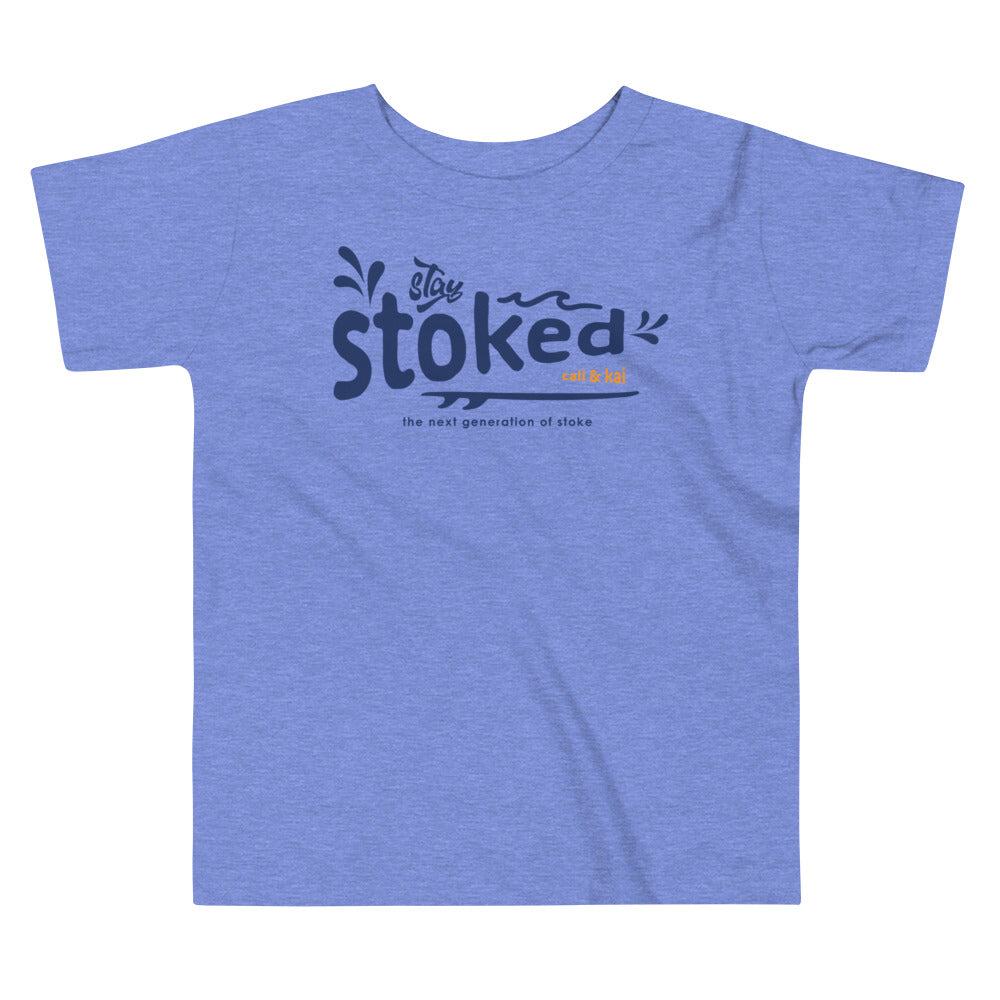Stay Stoked Toddler Tee - Navy image 2