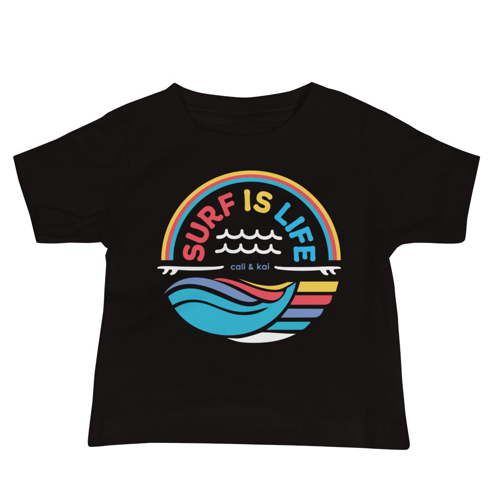 Surf Is Life - Baby Tee - color text image 0
