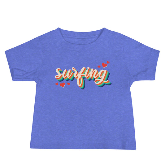 Surfing Love Retro Baby Tee image 1