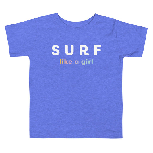 Surf Like A Girl Toddler Tee image 1