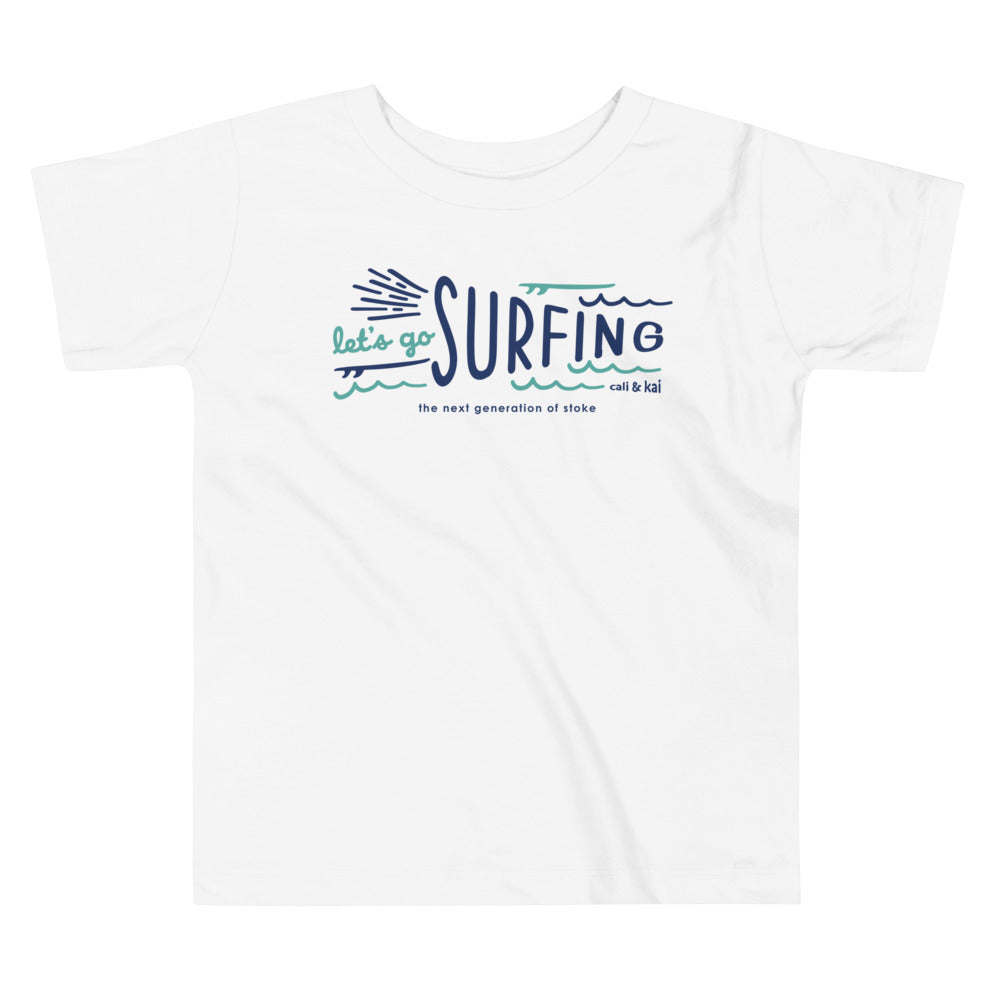 Let's Go Surfing Toddler Tee - Navy image 0