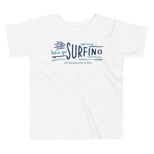 Let's Go Surfing Toddler Tee - Navy image 0