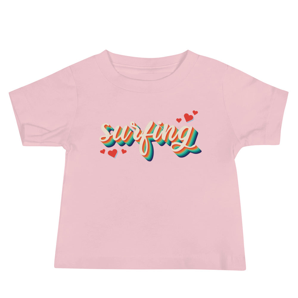 Surfing Love Retro Baby Tee image 2