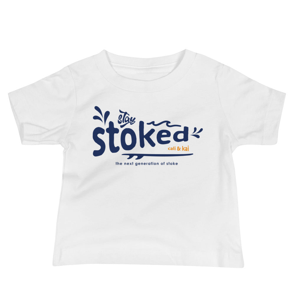 Stay Stoked Baby Tee - Navy image 2