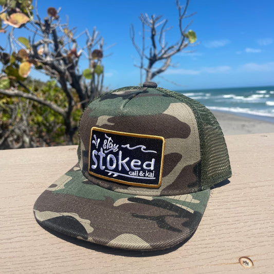 Stay Stoked Camo Trucker Hat image 0
