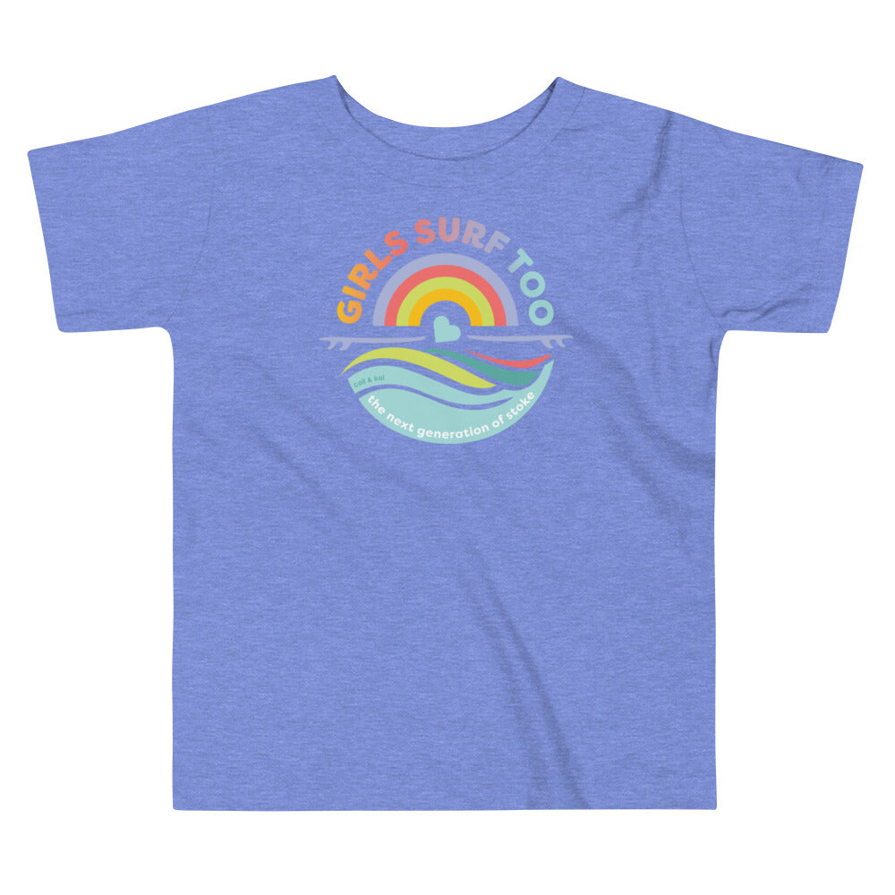 Girls Surf Too Toddler Tee image 3
