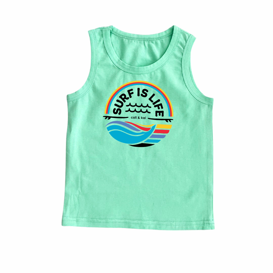 Surf Is Life - Tank Top_Black Text image 0