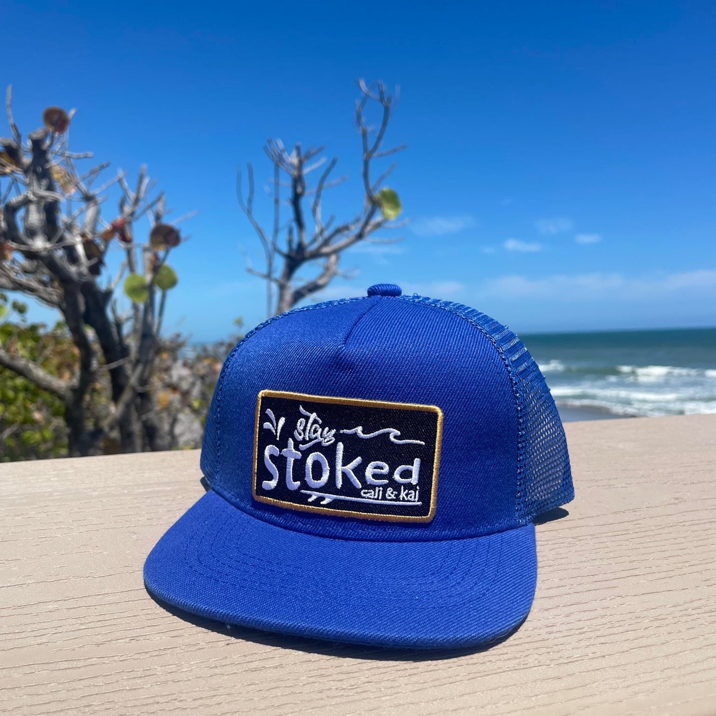 Stay Stoked Royal Blue Trucker Hat image 0