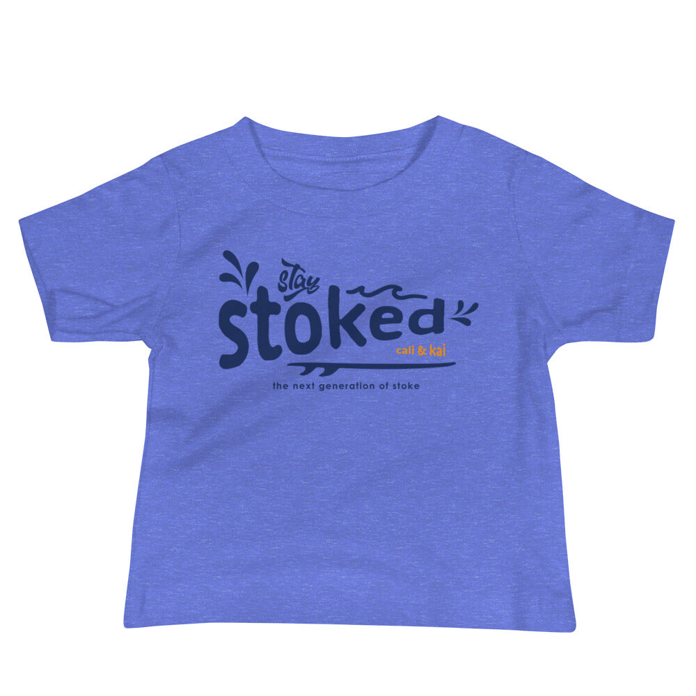 Stay Stoked Baby Tee - Navy image 1