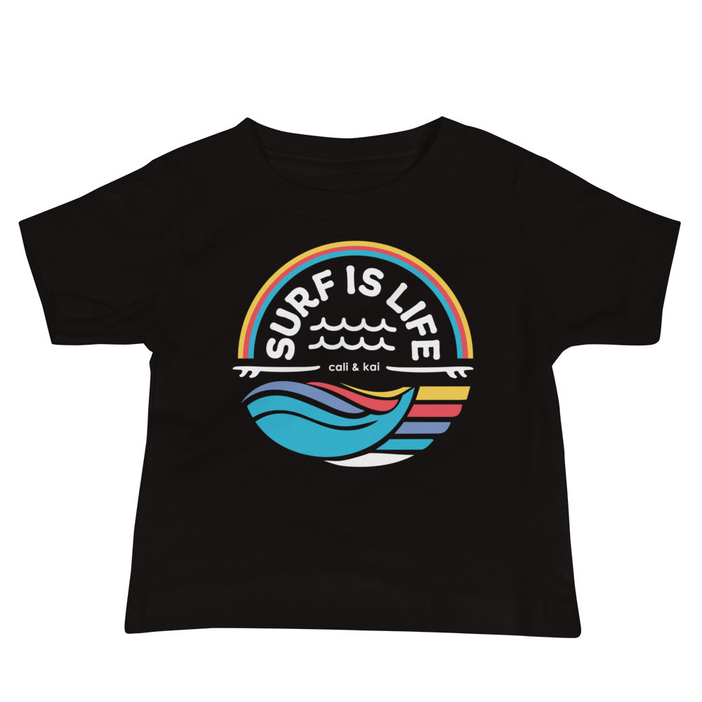 Surf Is Life - Baby Tee - white text image 0