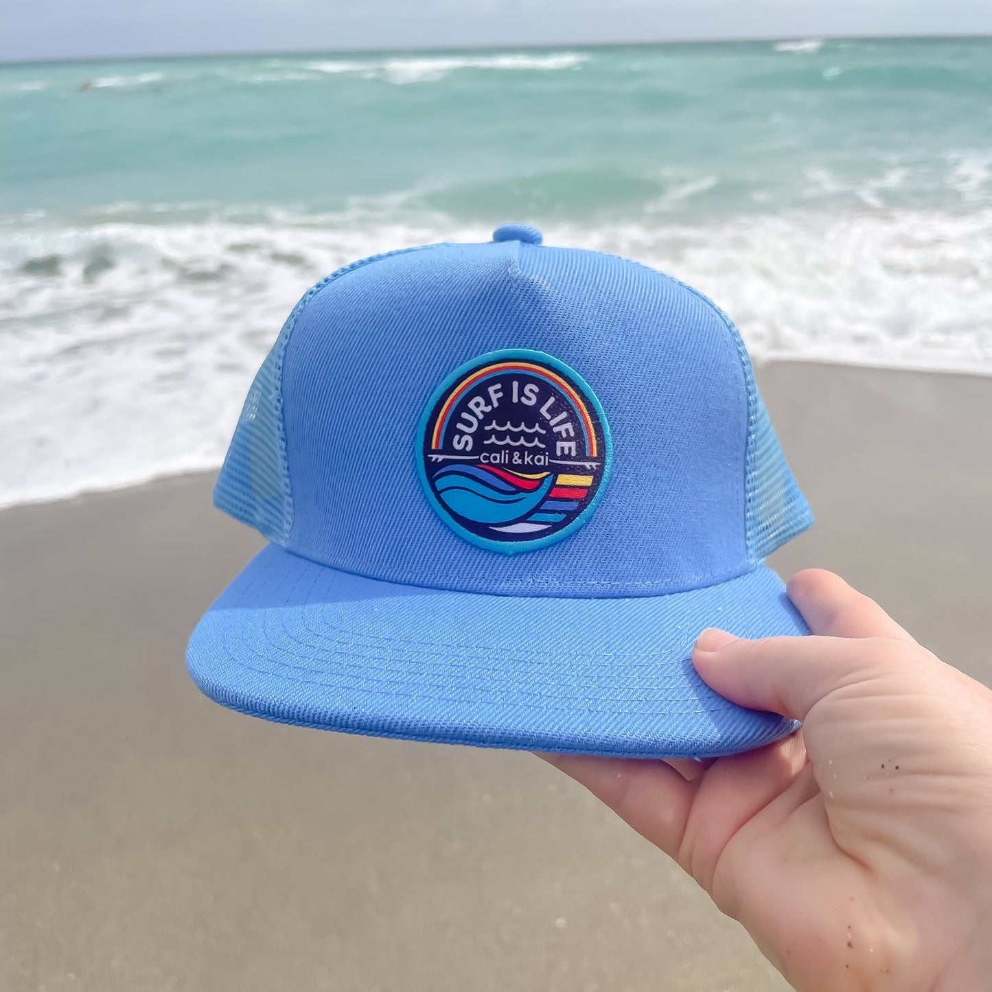 Surf Is Life Trucker Hat -Blue Sky image 1