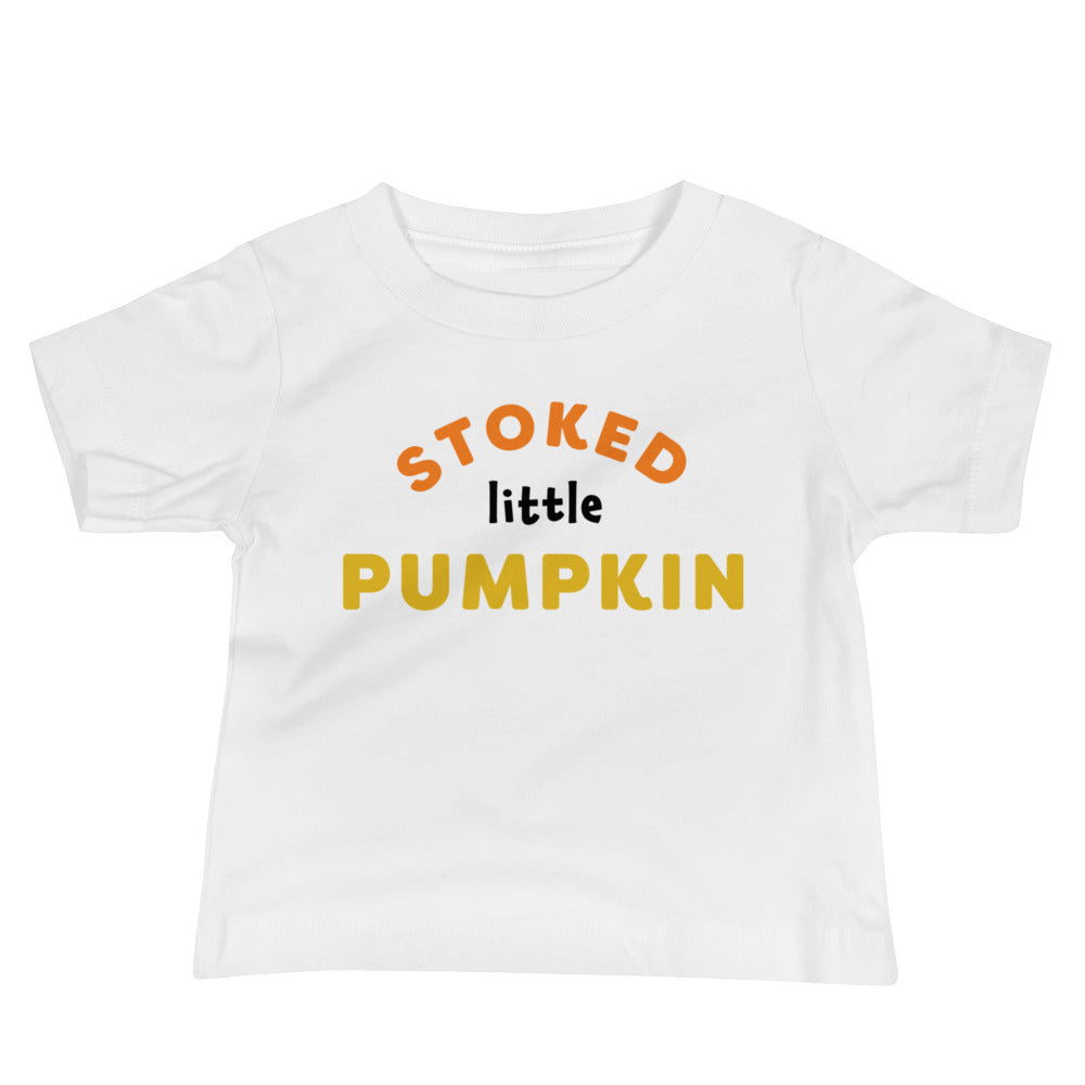 Stoked Little Pumpkin Baby Tee White image 0