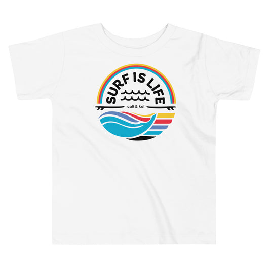 Surf Is Life - Toddler Tee - black text image 0