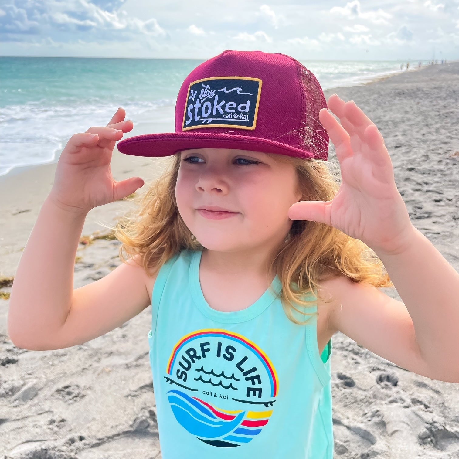 Stay Stoked Maroon Trucker Hat image 2