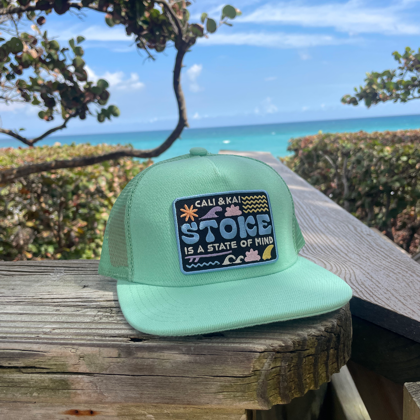 Stoked State Of Mind Trucker - Seafoam Green image 1