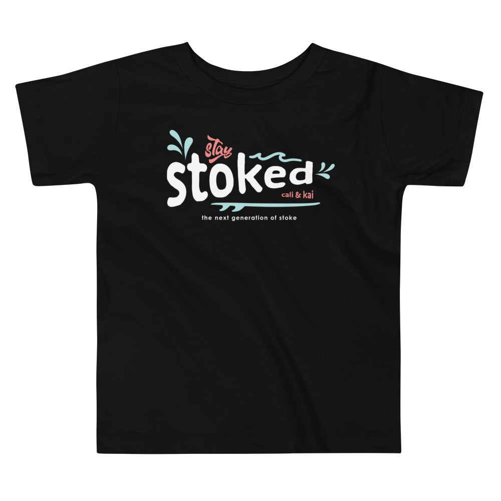 Stay Stoked Toddler Tee - White image 0
