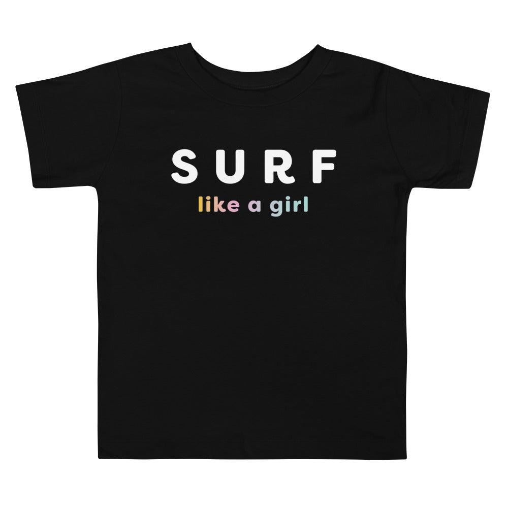 Surf Like A Girl Toddler Tee image 0