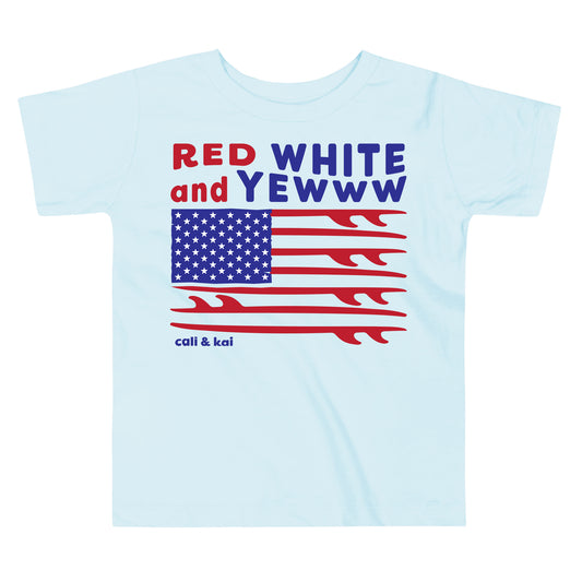 Red White & Yewww American Flag - Toddler Tee image 1