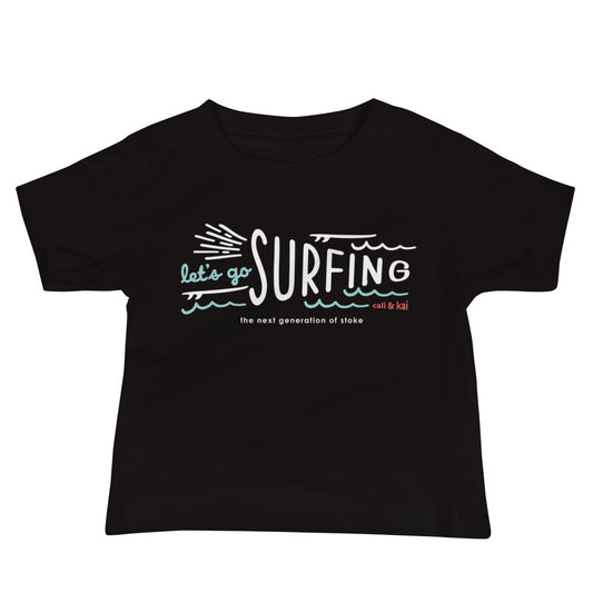 Let's Go Surfing Baby Tee - White image 1