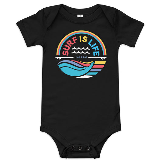 Surf Is Life - Bodysuit - color text image 0