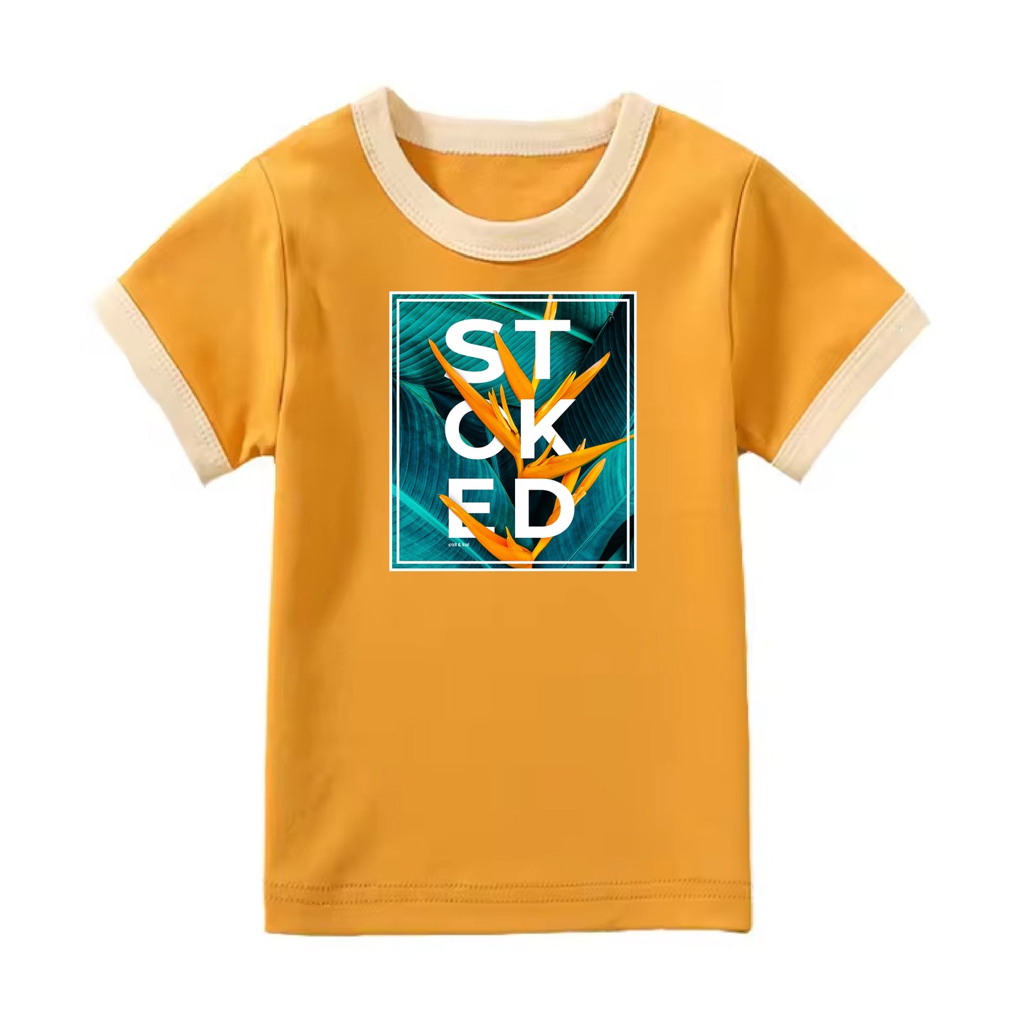 STOKED Bird Of Paradise - Retro Ringer Toddler Tee image 0