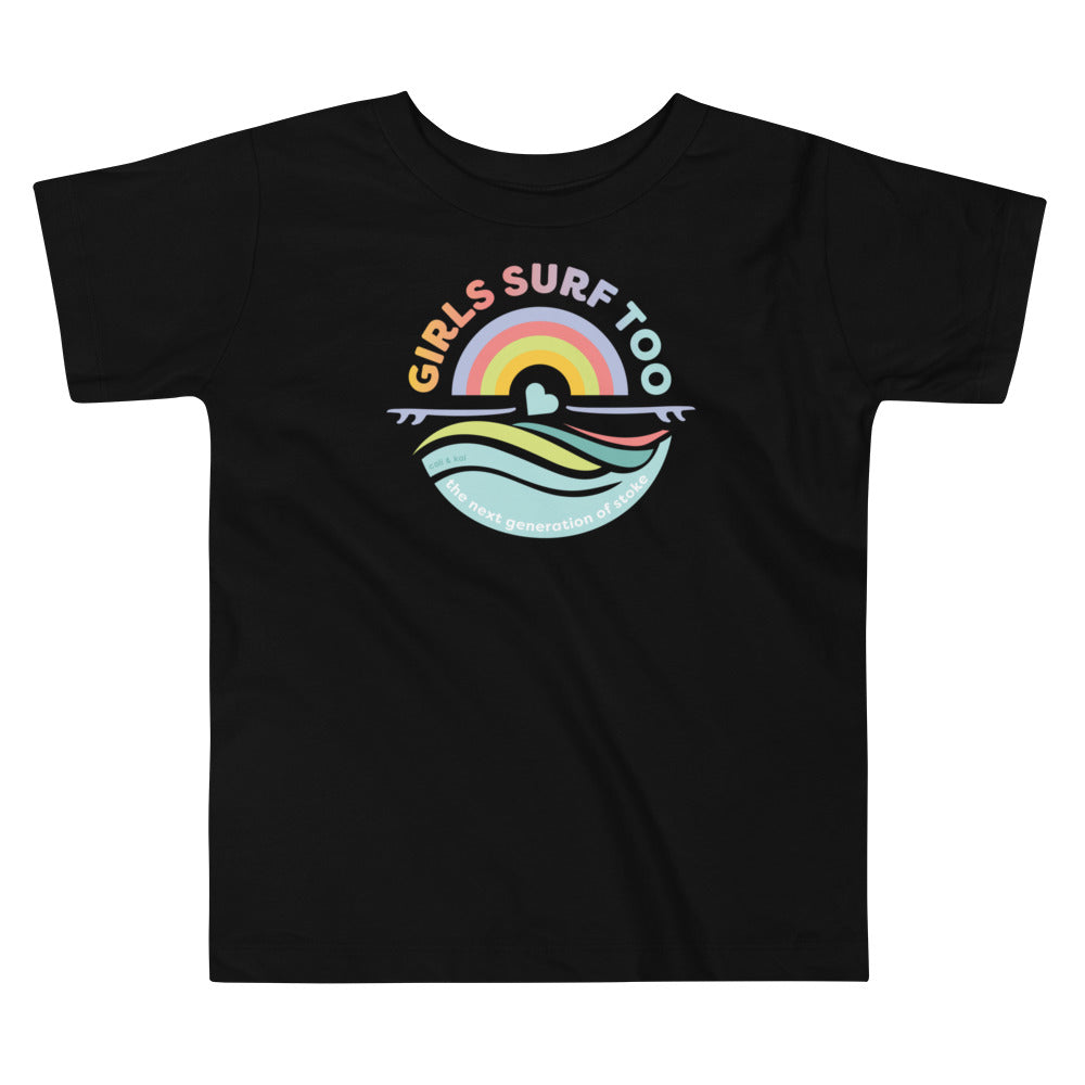 Girls Surf Too Toddler Tee image 2