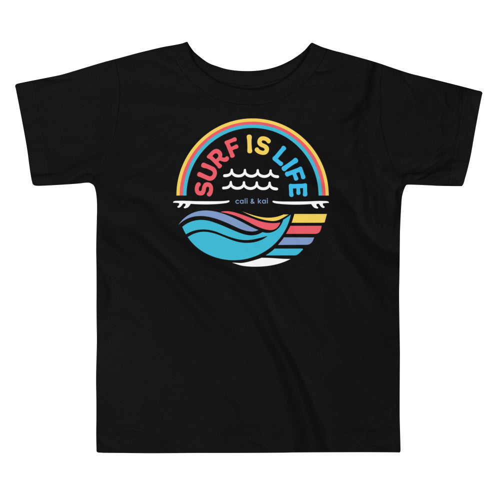 Surf Is Life - Toddler Tee - color text image 0