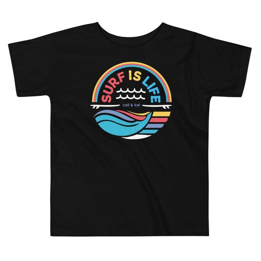 Surf Is Life - Toddler Tee - color text image 0