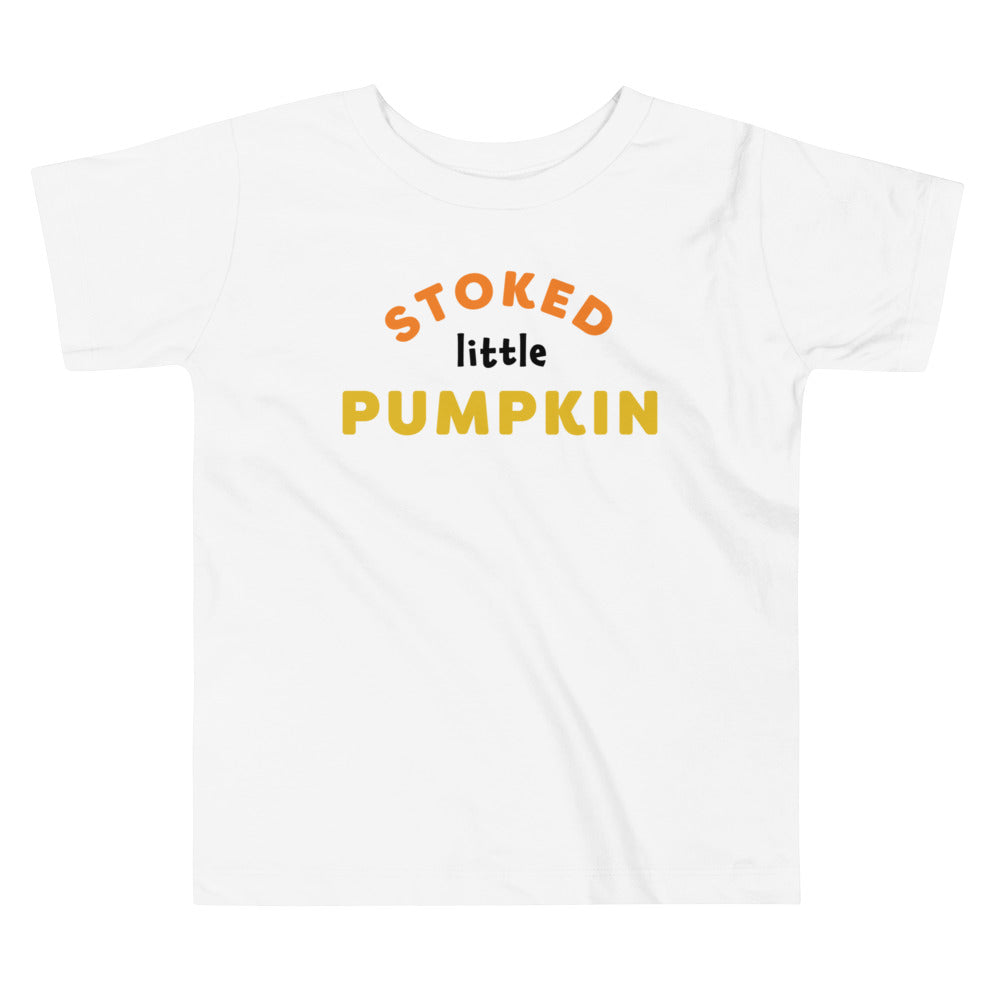 Stoked Little Pumpkin Toddler Tee White image 0