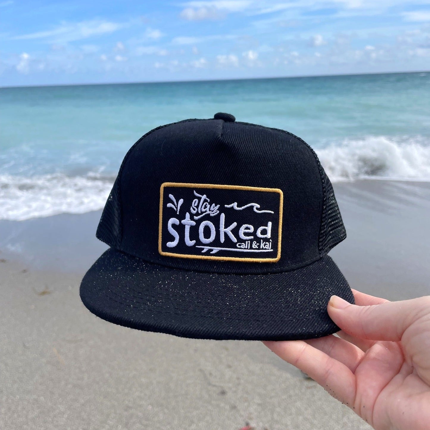 Stay Stoked Black Trucker Hat image 0