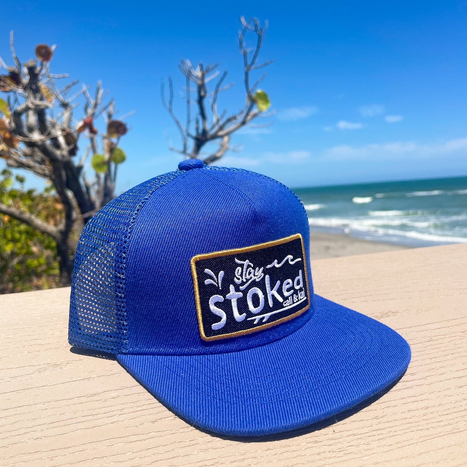 Stay Stoked Royal Blue Trucker Hat image 1