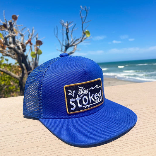 Stay Stoked Royal Blue Trucker Hat image 1