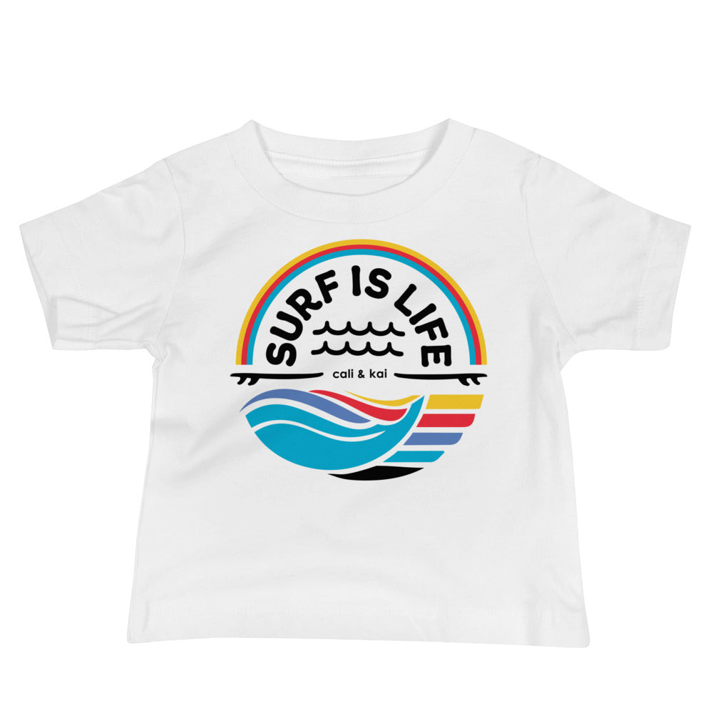 Surf Is Life - Baby Tee - black text image 0