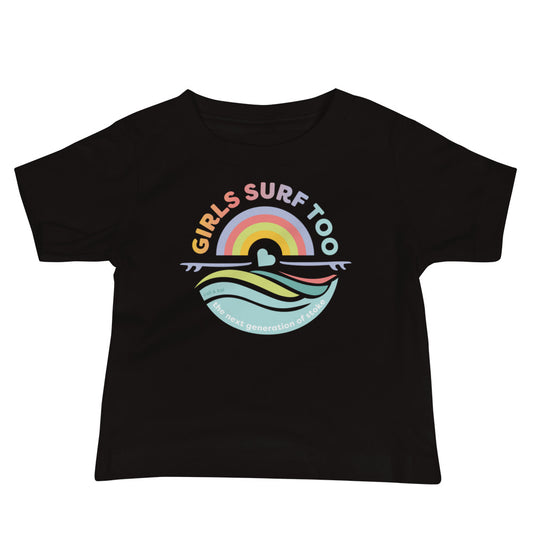 Girls Surf Too Baby Tee image 0