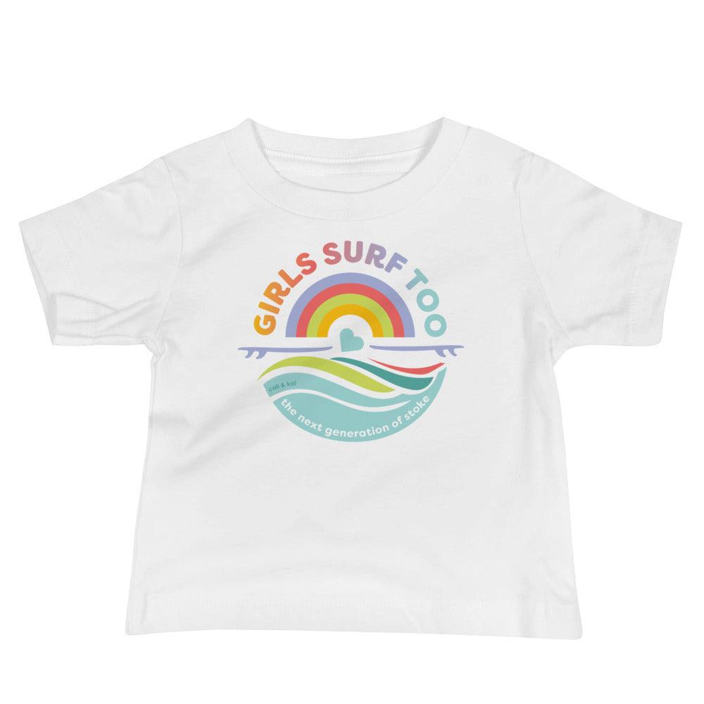 Girls Surf Too Baby Tee image 3