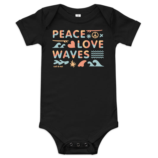 Peace Love Waves Baby Bodysuit
