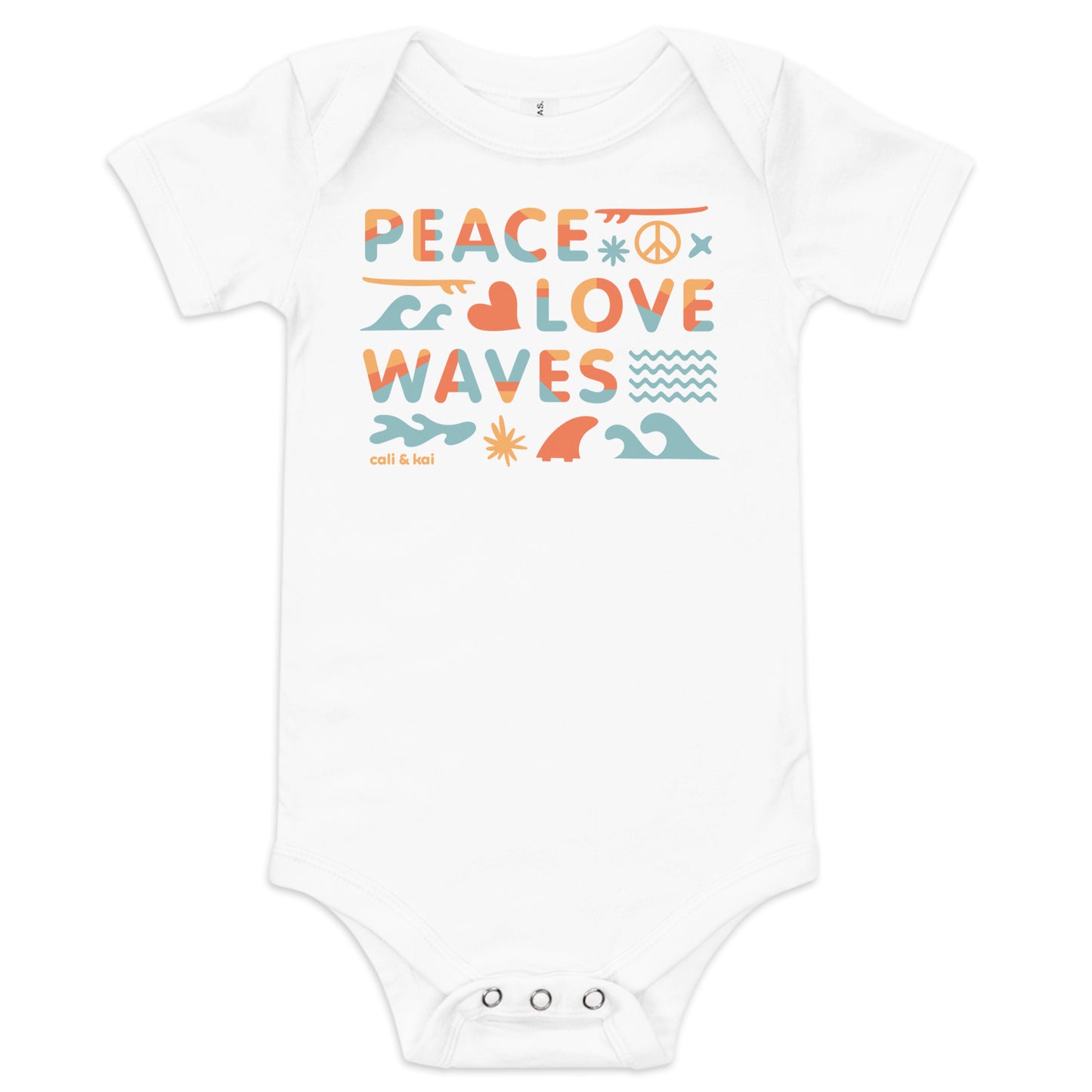 Peace Love Waves Baby Bodysuit