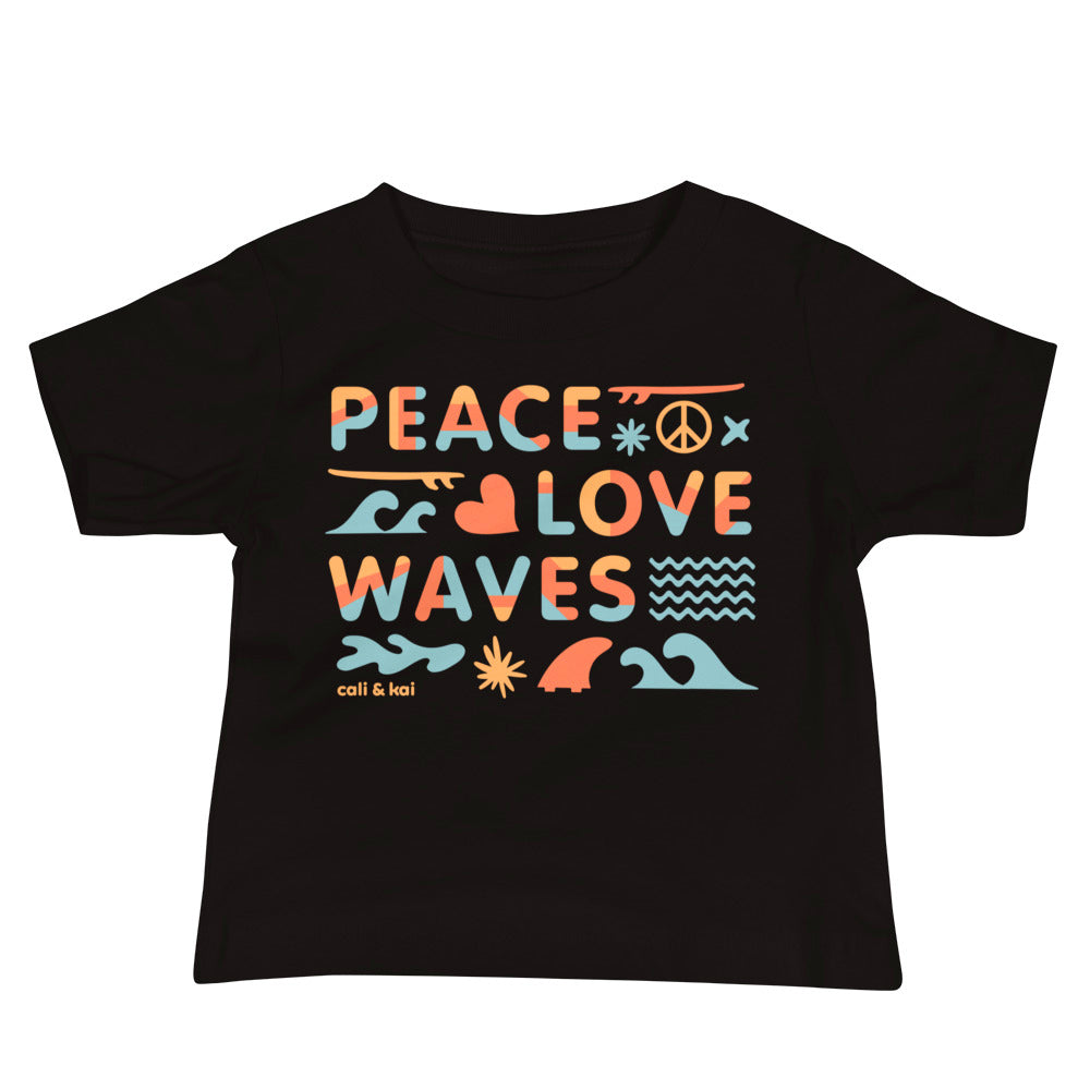 Peace Love Waves Baby Tee