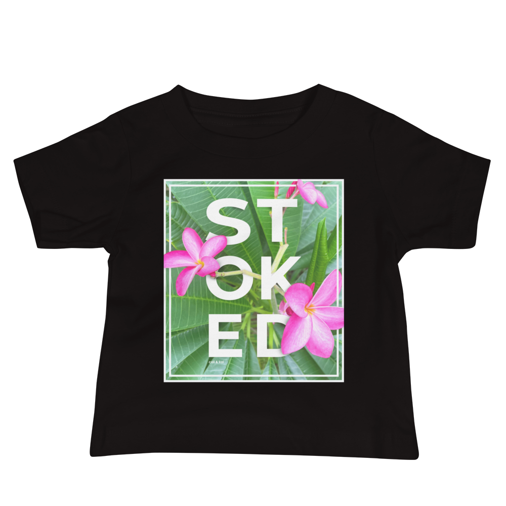 Stoked Pink Plumeria Baby Tee