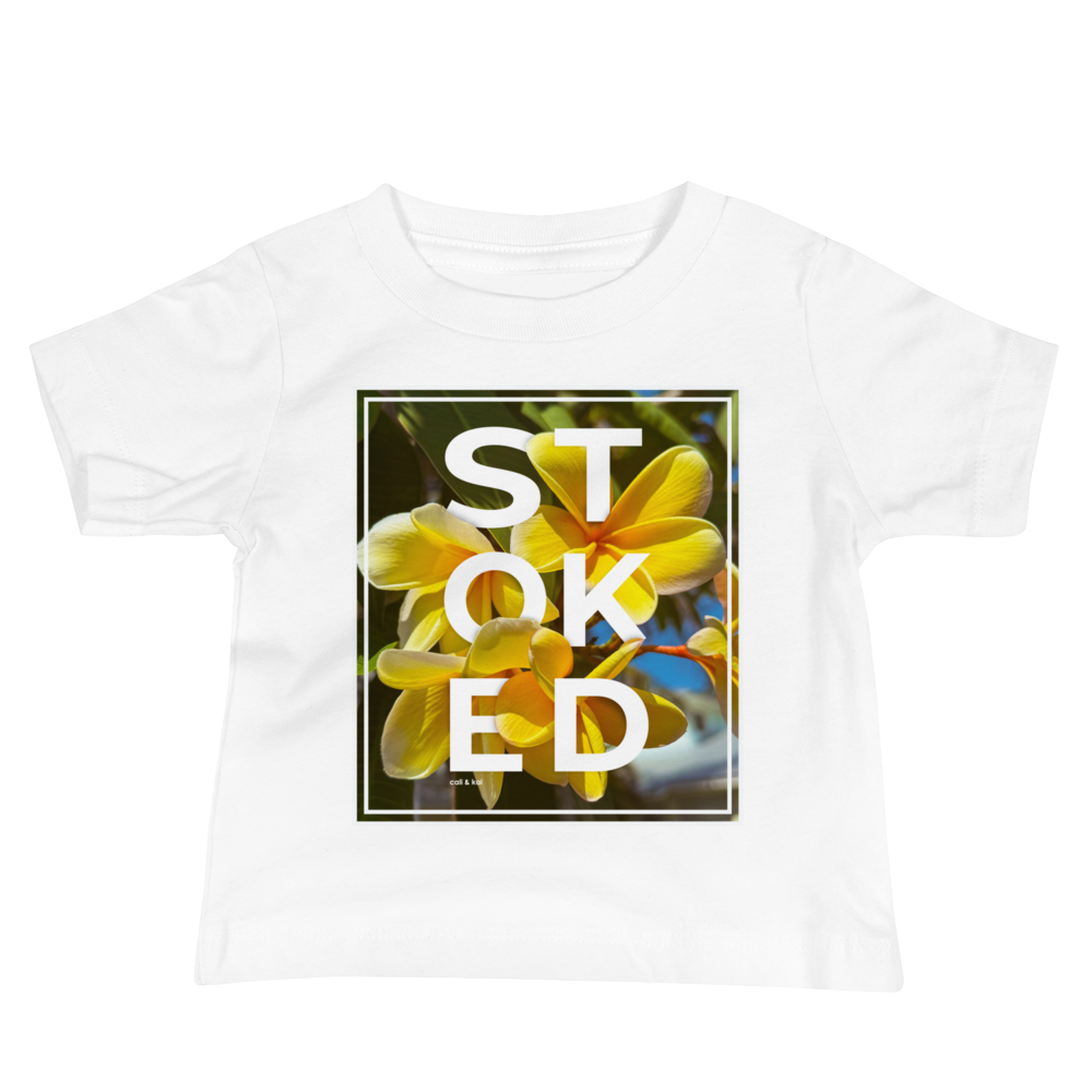 Stoked Yellow Plumeria Baby Tee