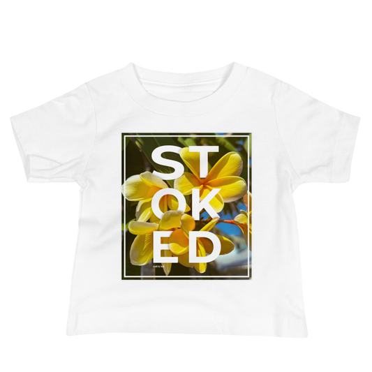 Stoked Yellow Plumeria Baby Tee