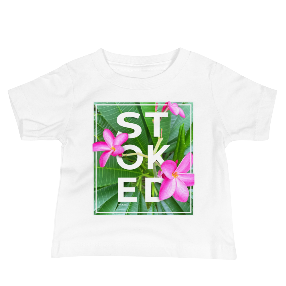 Stoked Pink Plumeria Baby Tee