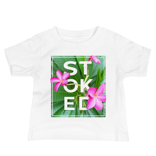 Stoked Pink Plumeria Baby Tee